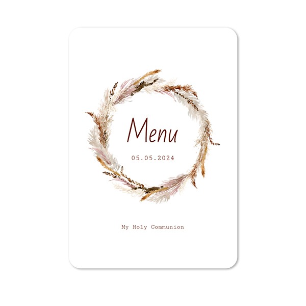 Faire-part 1 volet portrait coins arrondis 10 x 14,3 cm