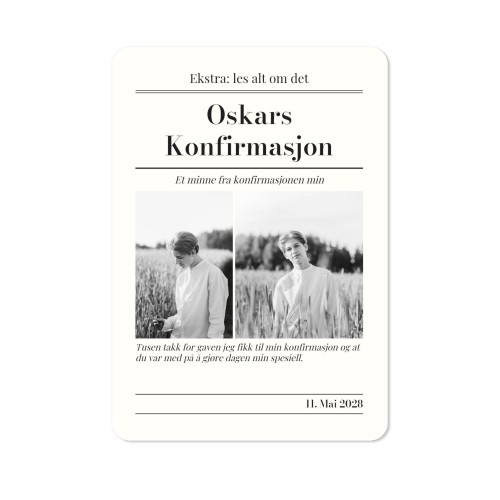 Enkle Fotokort stående runde hjørner 10 x 14,3 cm