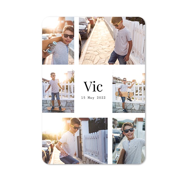 Single Card portrait rounded corners 10 x 14,3 cm