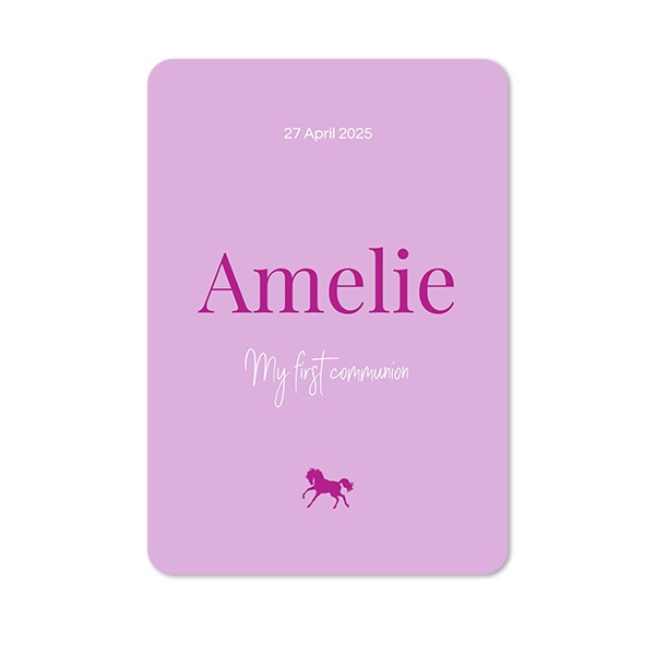 Faire-part 1 volet portrait coins arrondis 10 x 14,3 cm