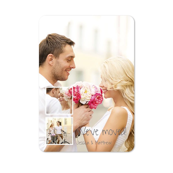 Faire-part 1 volet portrait coins arrondis 10 x 14,3 cm