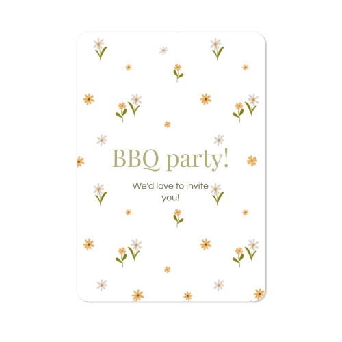 Faire-part 1 volet portrait coins arrondis 10 x 14,3 cm