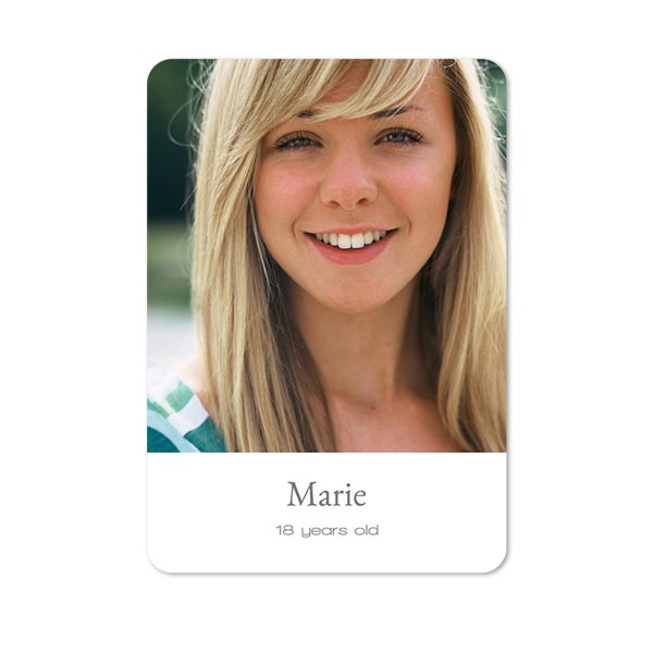 Single Card portrait rounded corners 10 x 14,3 cm