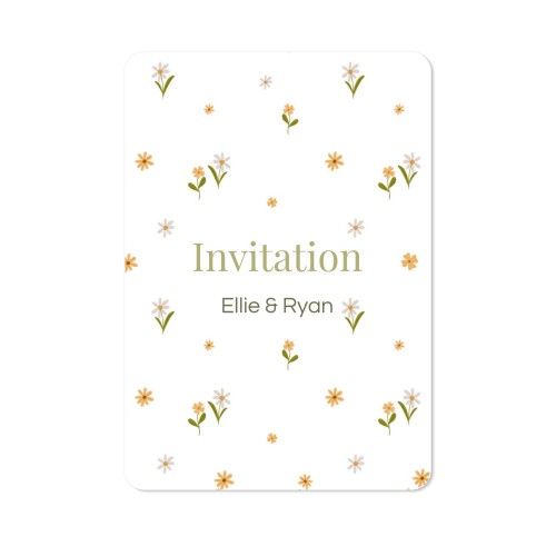 Faire-part 1 volet portrait coins arrondis 10 x 14,3 cm