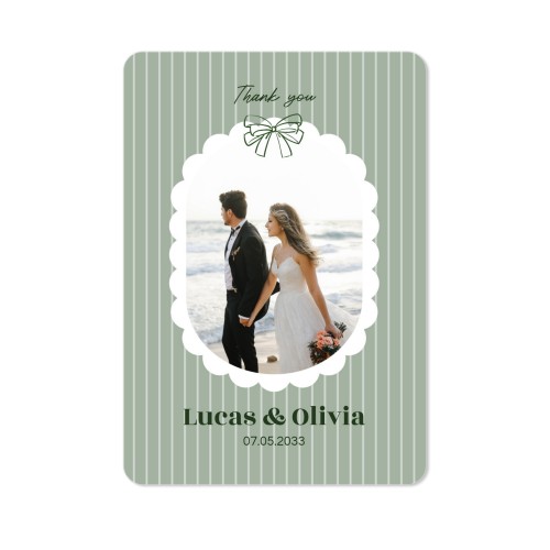 Faire-part 1 volet portrait coins arrondis 10 x 14,3 cm