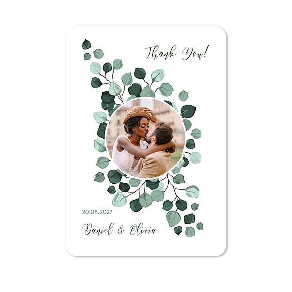 Faire-part 1 volet portrait coins arrondis 10 x 14,3 cm