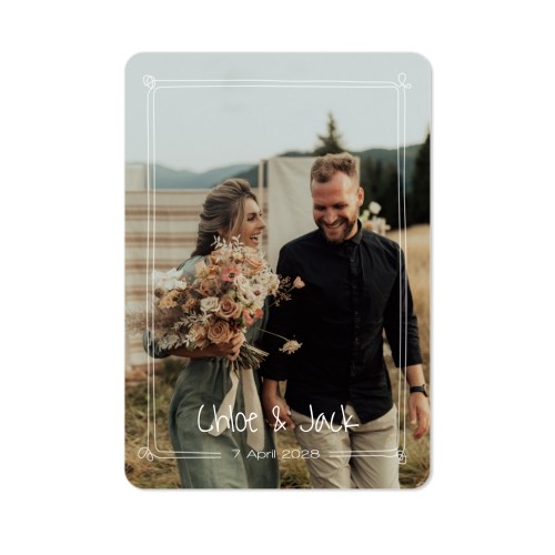 Faire-part 1 volet portrait coins arrondis 10 x 14,3 cm
