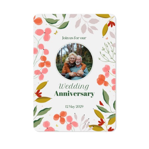 Faire-part 1 volet portrait coins arrondis 10 x 14,3 cm