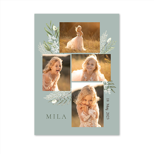 Faire-part relief brillant portrait 10 x 14,3 cm Faire-part relief brillant portrait 10 x 14,3 cm