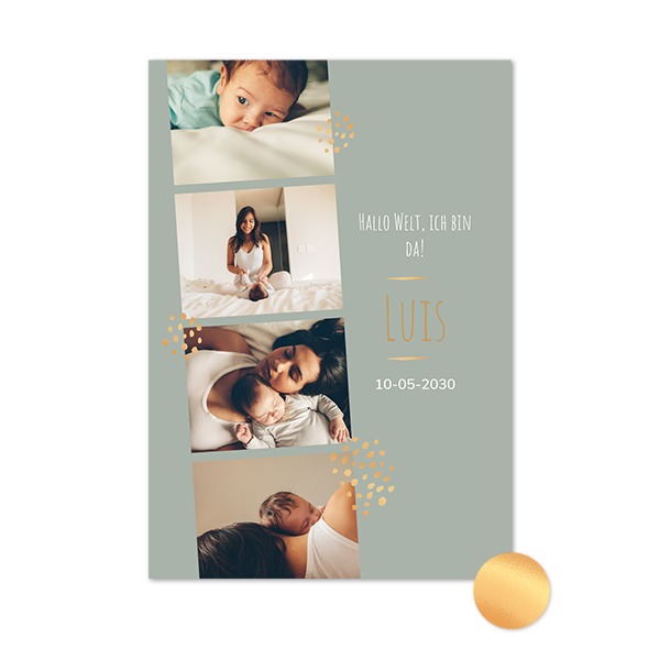 Gold Foil Photo Card Portrait 10 x 14,3 cm