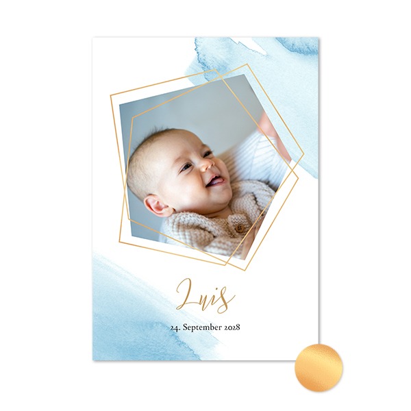 Gold Foil Photo Card Portrait 10 x 14,3 cm