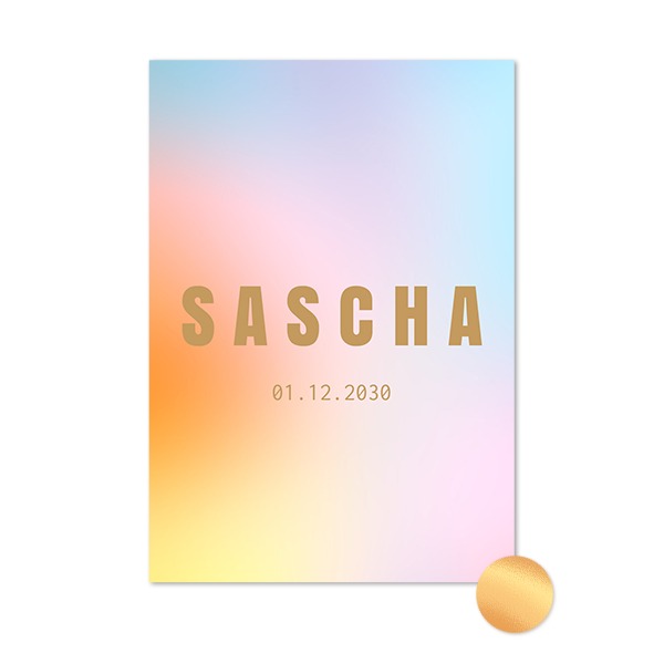 Gold Foil Photo Card Portrait 10 x 14,3 cm