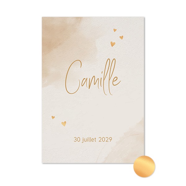 Carte avec dorure en relief - Portrait 10 x 14,3 cm