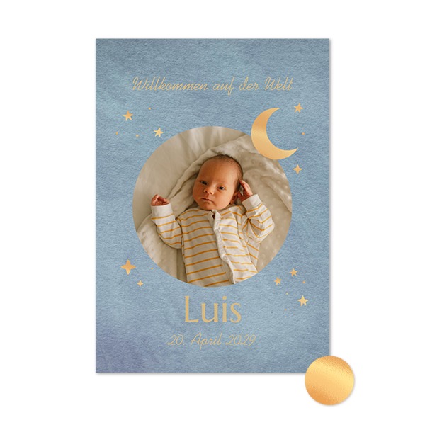 Gold Foil Photo Card Portrait 10 x 14,3 cm