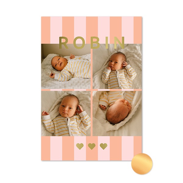 Fotokort med guldfolie - Stående 10 x 14,3 cm