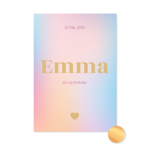 Gold Foil Photo Card Portrait 10 x 14,3 cm