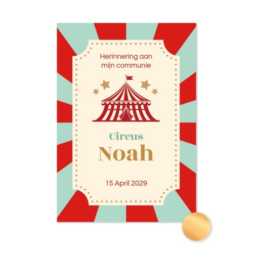 Kaart met goudfolie - staand 10 x 14,3 cm