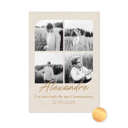 Carte avec dorure en relief - Portrait 10 x 14,3 cm