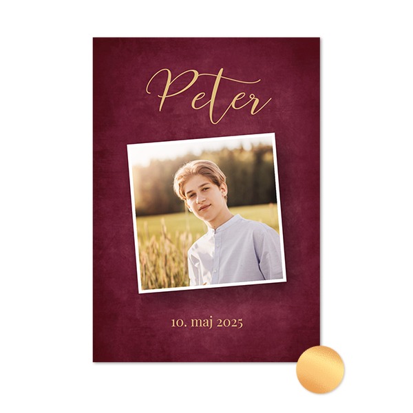 Fotokort guldfolie - Stående 10 x 14,3 cm