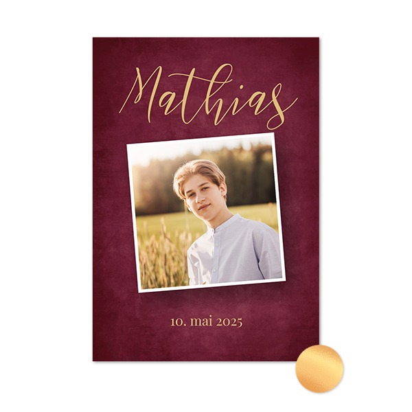 Fotokort med gullfolie - Stående 10 x 14,3 cm