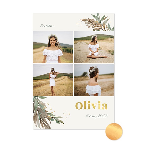 Gold Foil Photo Card Portrait 10 x 14,3 cm