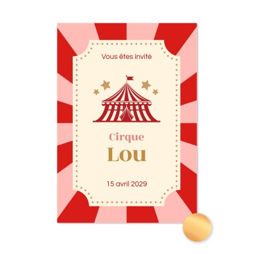 Carte avec dorure en relief - Portrait 10 x 14,3 cm