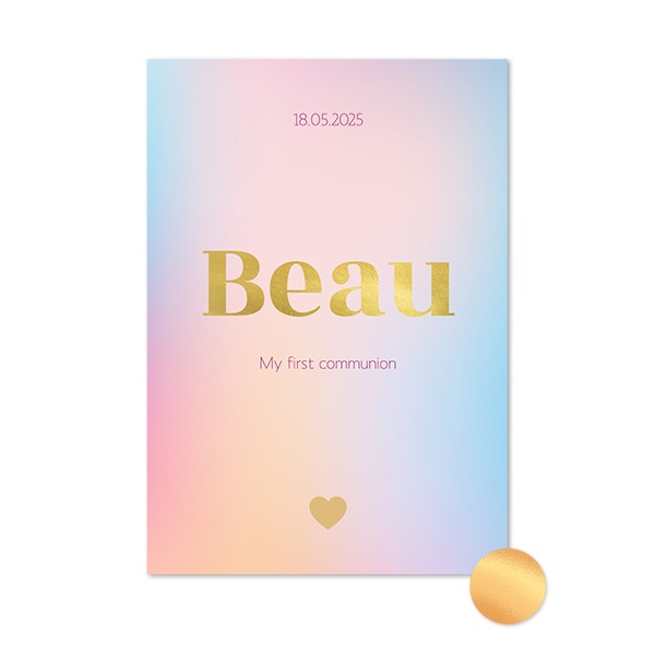 Carte avec dorure en relief - Portrait 10 x 14,3 cm Carte avec dorure en relief - Portrait 10 x 14,3 cm