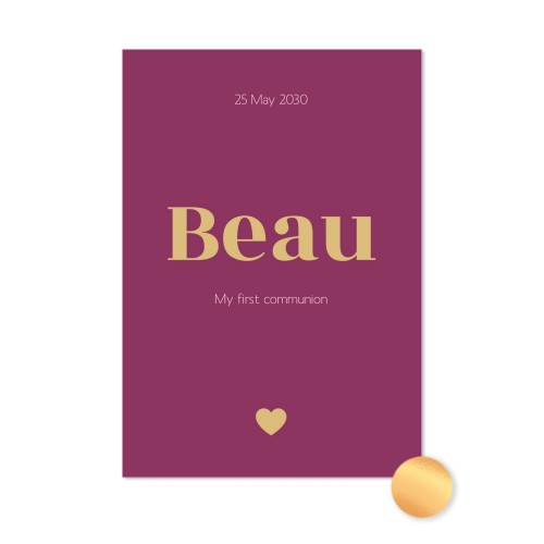 Kaart met goudfolie - staand 10 x 14,3 cm