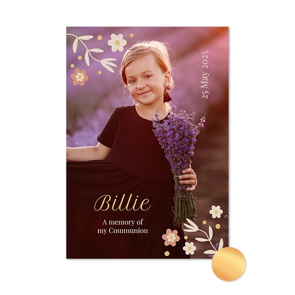 Gold Foil Photo Card Portrait 10 x 14,3 cm