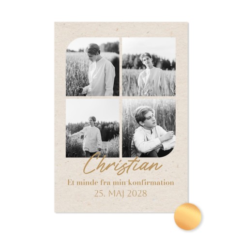 Fotokort guldfolie - Stående 10 x 14,3 cm