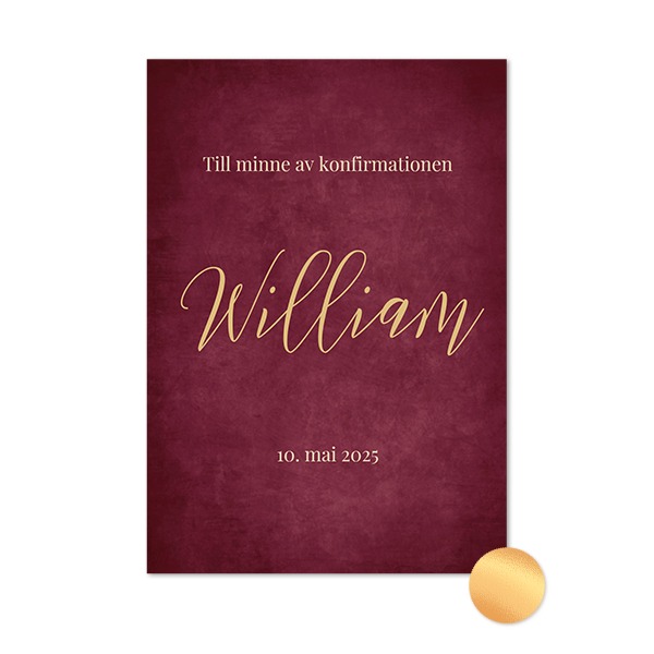 Fotokort med guldfolie - Stående 10 x 14,3 cm