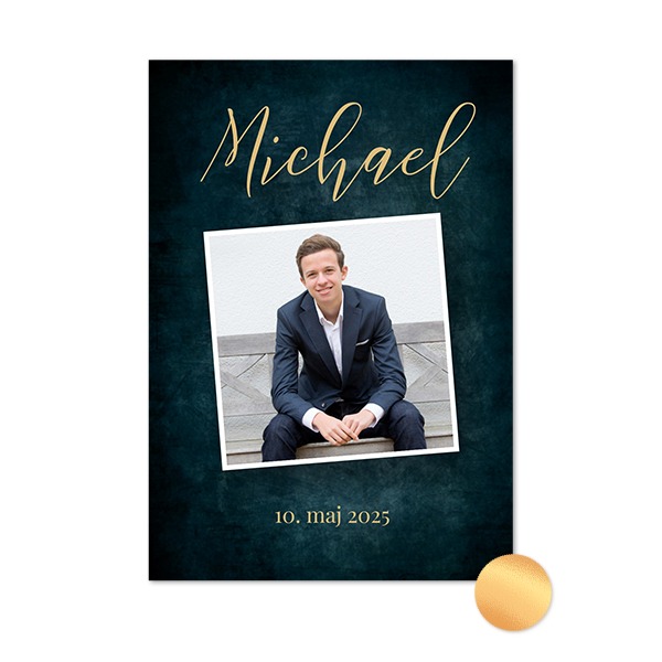 Fotokort guldfolie - Stående 10 x 14,3 cm