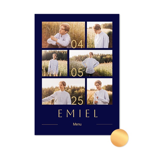 Gold Foil Photo Card Portrait 10 x 14,3 cm