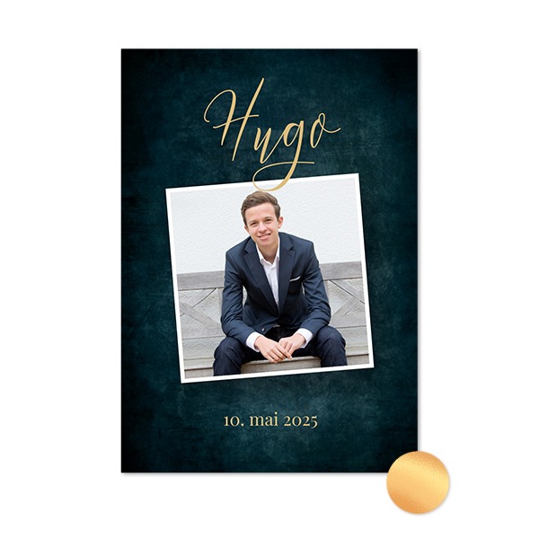 Fotokort med guldfolie - Stående 10 x 14,3 cm