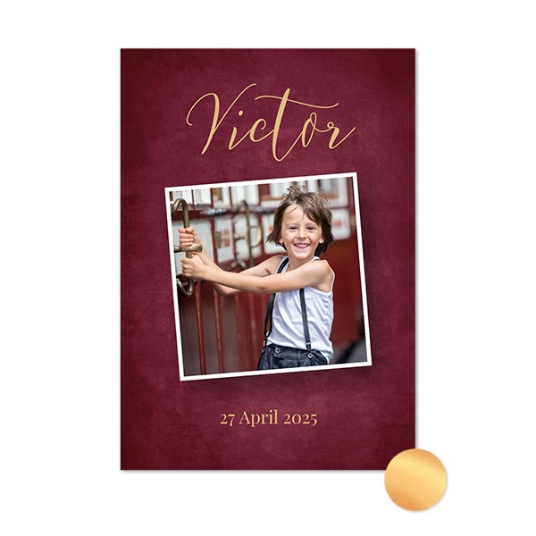 Gold Foil Photo Card Portrait 10 x 14,3 cm