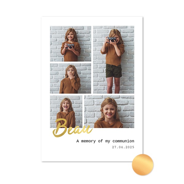 Gold Foil Photo Card Portrait 10 x 14,3 cm