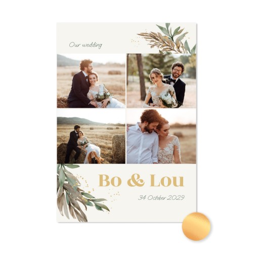 Gold Foil Photo Card Portrait 10 x 14,3 cm