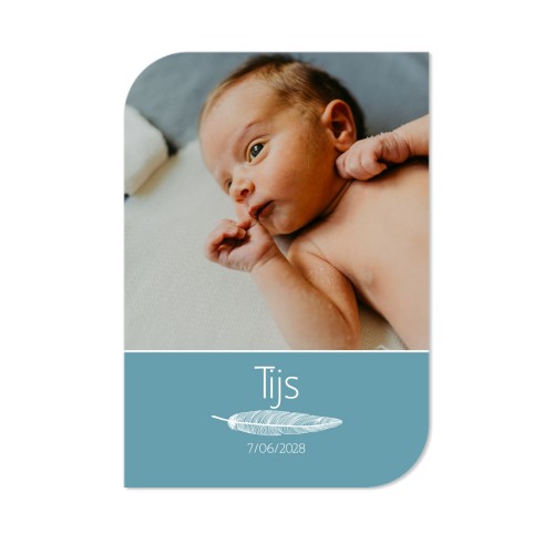 Faire-part 1 Bords ronds diagonale portrait 10 x 14,3 cm