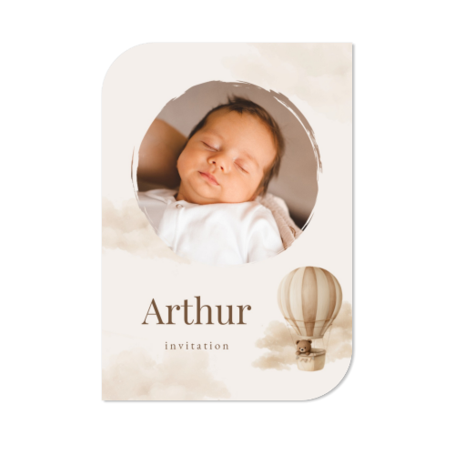 Faire-part 1 Bords ronds diagonale portrait 10 x 14,3 cm Faire-part 1 Bords ronds diagonale portrait 10 x 14,3 cm