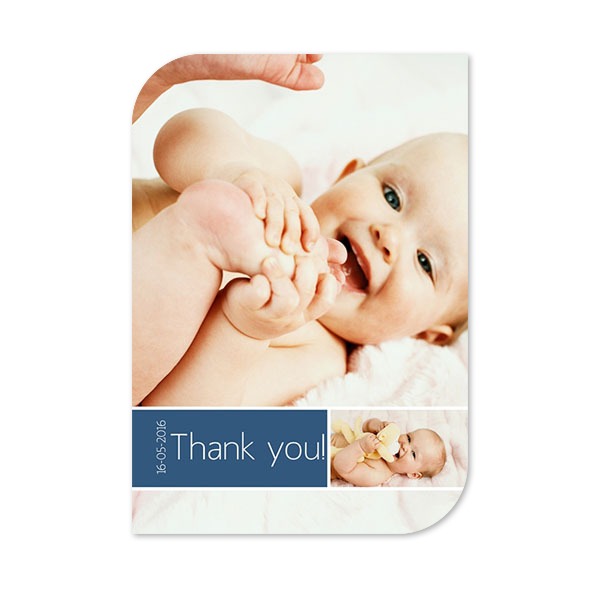 Faire-part 1 Bords ronds diagonale portrait 10 x 14,3 cm