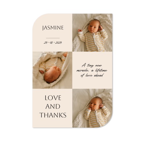 Faire-part 1 Bords ronds diagonale portrait 10 x 14,3 cm Faire-part 1 Bords ronds diagonale portrait 10 x 14,3 cm