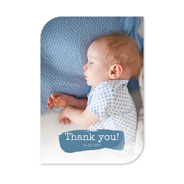 Faire-part 1 Bords ronds diagonale portrait 10 x 14,3 cm