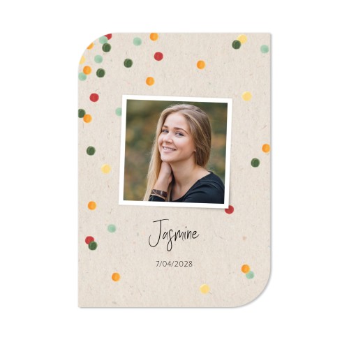 Faire-part 1 Bords ronds diagonale portrait 10 x 14,3 cm