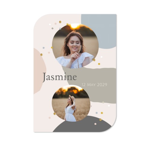 Faire-part 1 Bords ronds diagonale portrait 10 x 14,3 cm Faire-part 1 Bords ronds diagonale portrait 10 x 14,3 cm