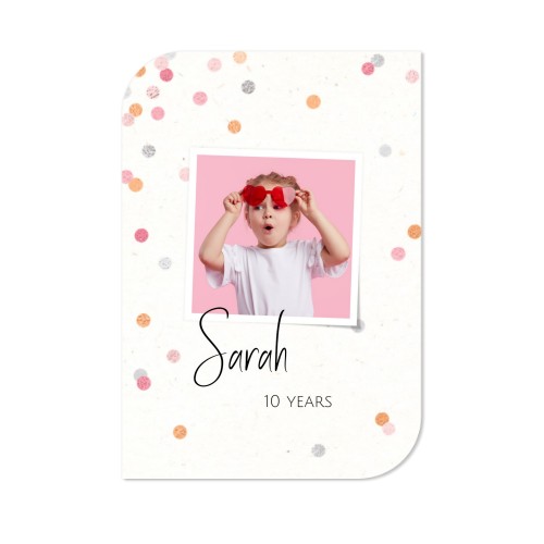 Faire-part 1 Bords ronds diagonale portrait 10 x 14,3 cm