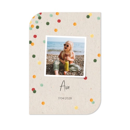 Faire-part 1 Bords ronds diagonale portrait 10 x 14,3 cm