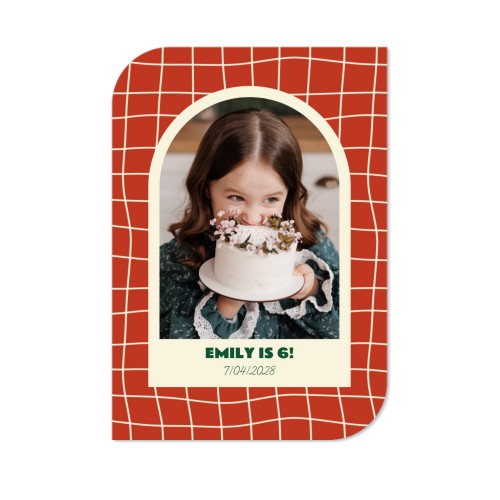 Faire-part 1 Bords ronds diagonale portrait 10 x 14,3 cm