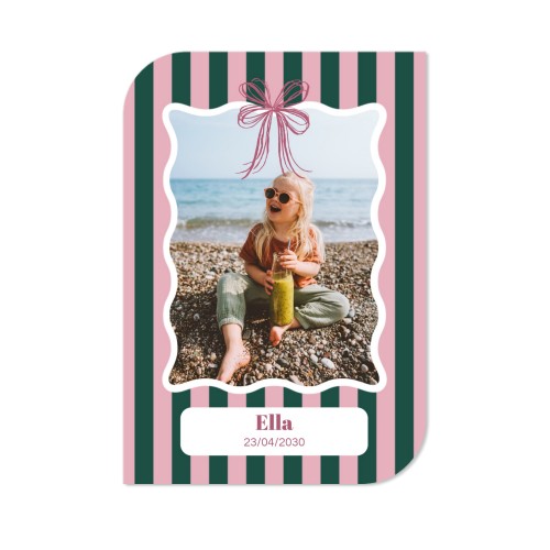 Faire-part 1 Bords ronds diagonale portrait 10 x 14,3 cm