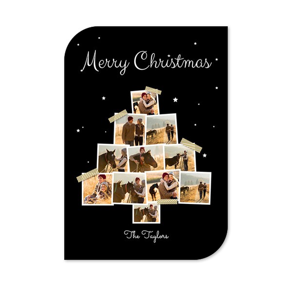 Faire-part 1 Bords ronds diagonale portrait 10 x 14,3 cm