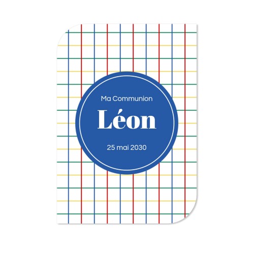 Faire-part 1 Bords ronds diagonale portrait 10 x 14,3 cm